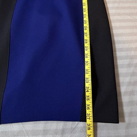 Tahari Dress Womens Size 8 Blue Black Dilana Lined Colorblock Sheath Bodycon - Picture 7 of 14